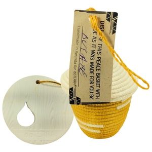 🖤doTERRA Rwandan Peace YELLOW Basket Sisal & Clay Diffuser Ornament Christmas